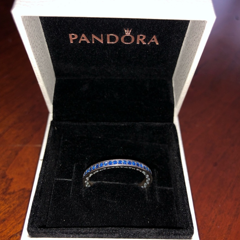 Pandora Radiant Heart Ring in Blue